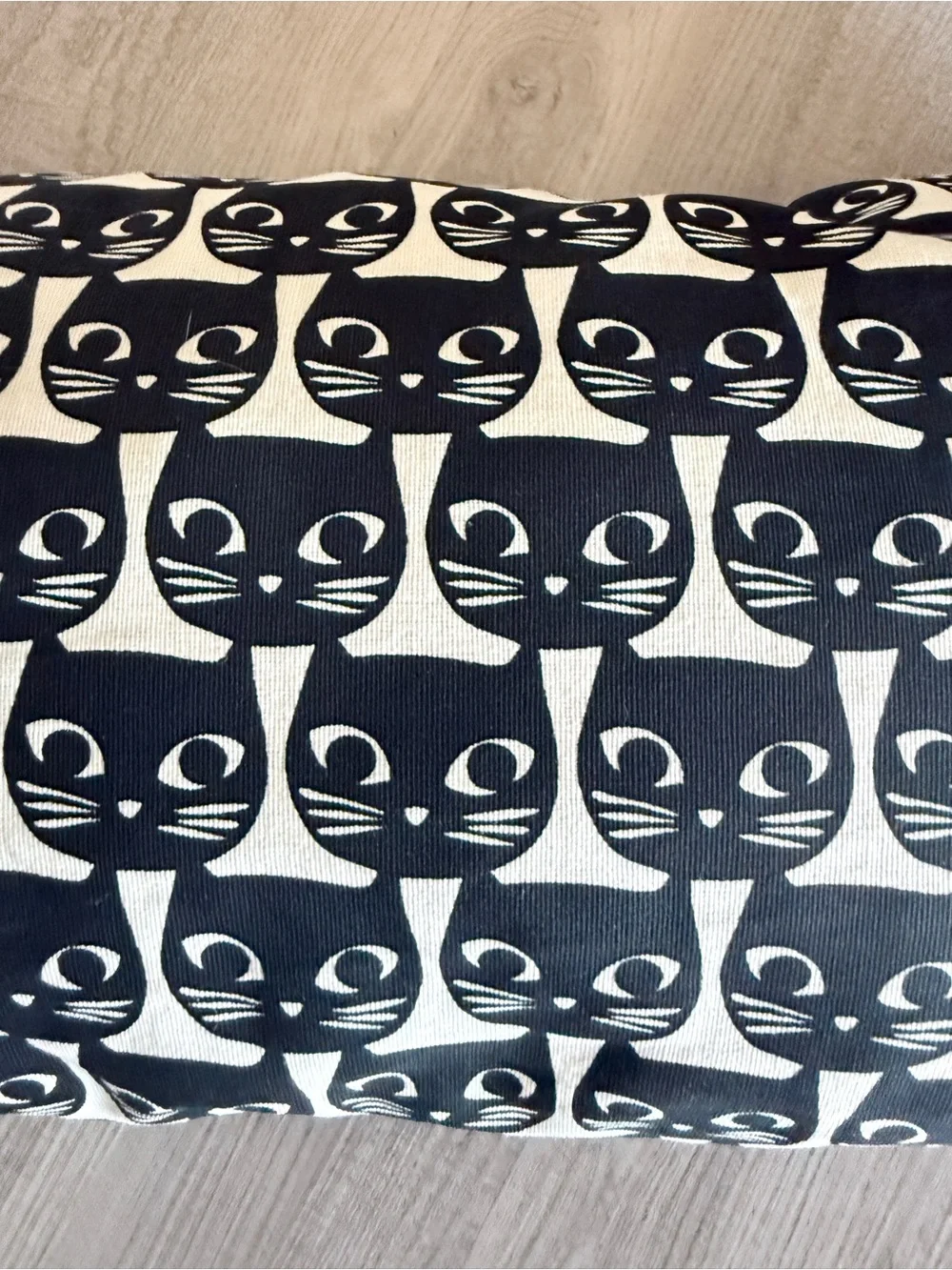 IKEA Black and White Cat Pattern Accent Pillow